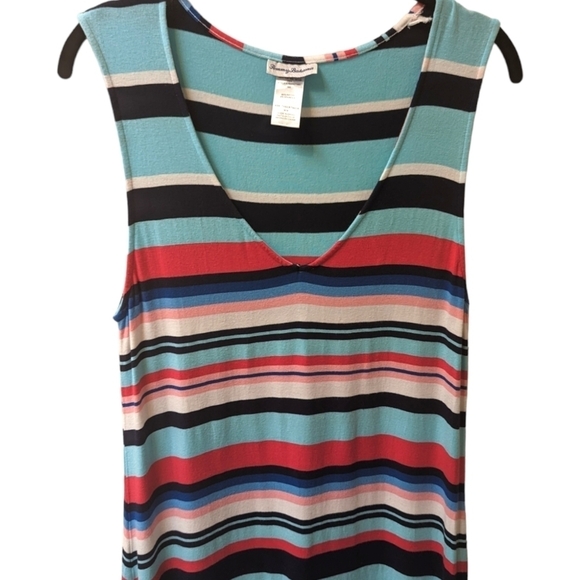 TOMMY Bahama Women's Sporting Stripe Summer Super Maxi Multi-Colour Dress (M) - Picture 3 of 4